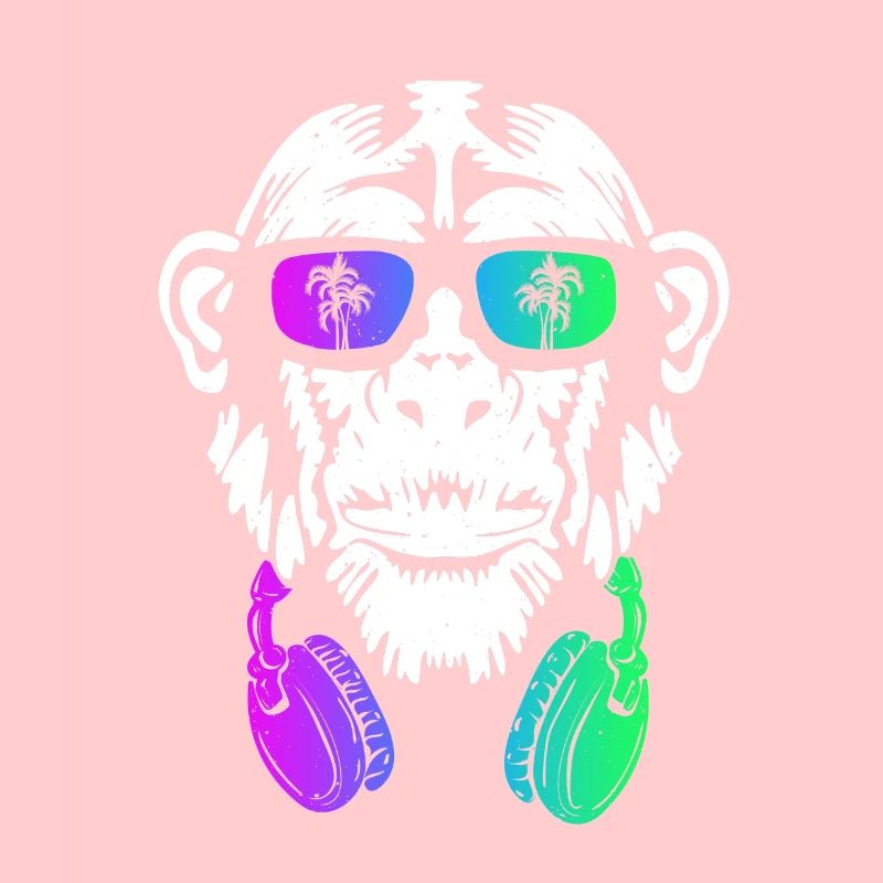 Monkey Cooler Affe DJ Kopfhörer Sonnenbrille Party