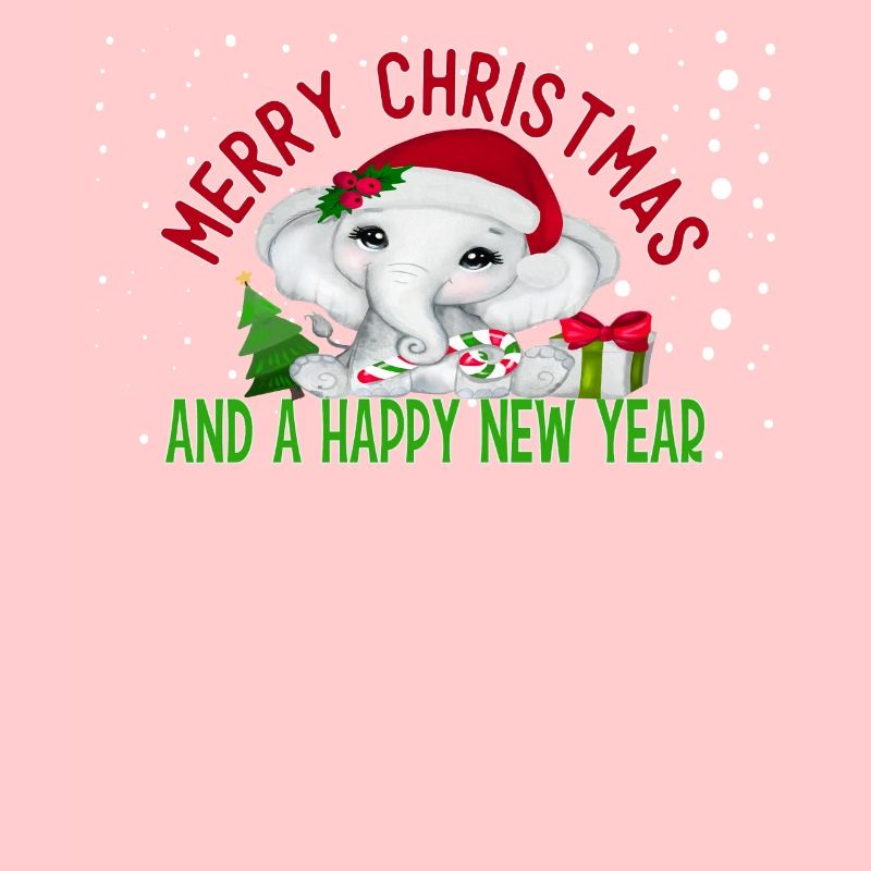 Joyeux Noël et une bonne année mignon éléphant