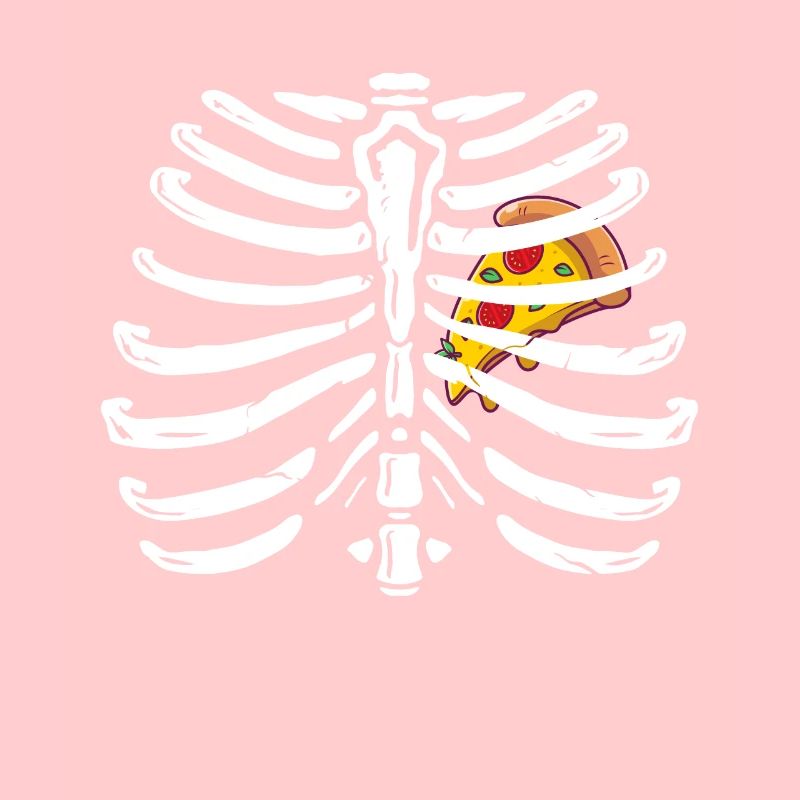 Xray Skeleton Rib Cage Pizza Lover Drôle