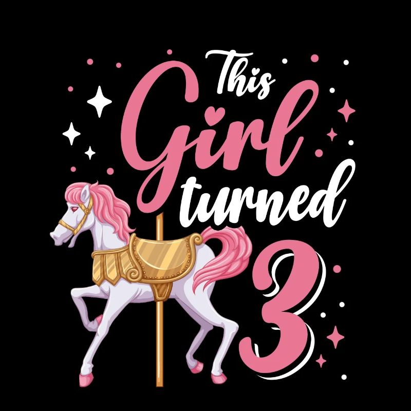 Karussell-geburtstagsfeier Dieses Mädchen Wurde 3