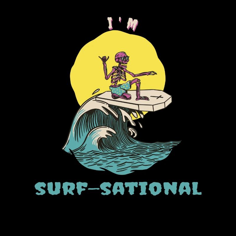 Je suis surf-sational drôle rétro surfeur