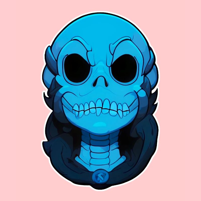 Blauer Monsterschädel