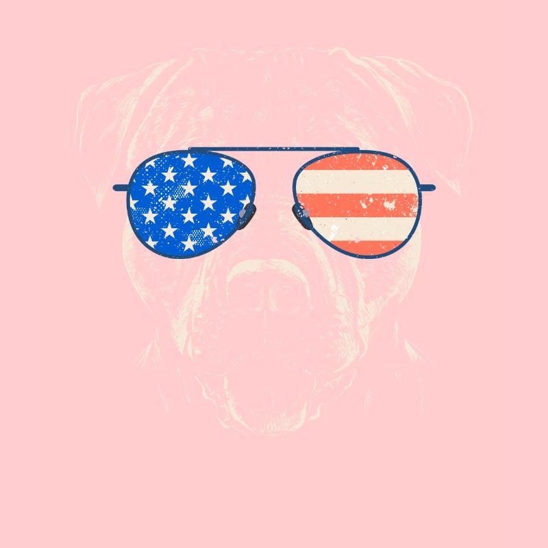 Pitbull Drapeau américain 4 juillet Pitbull Papa