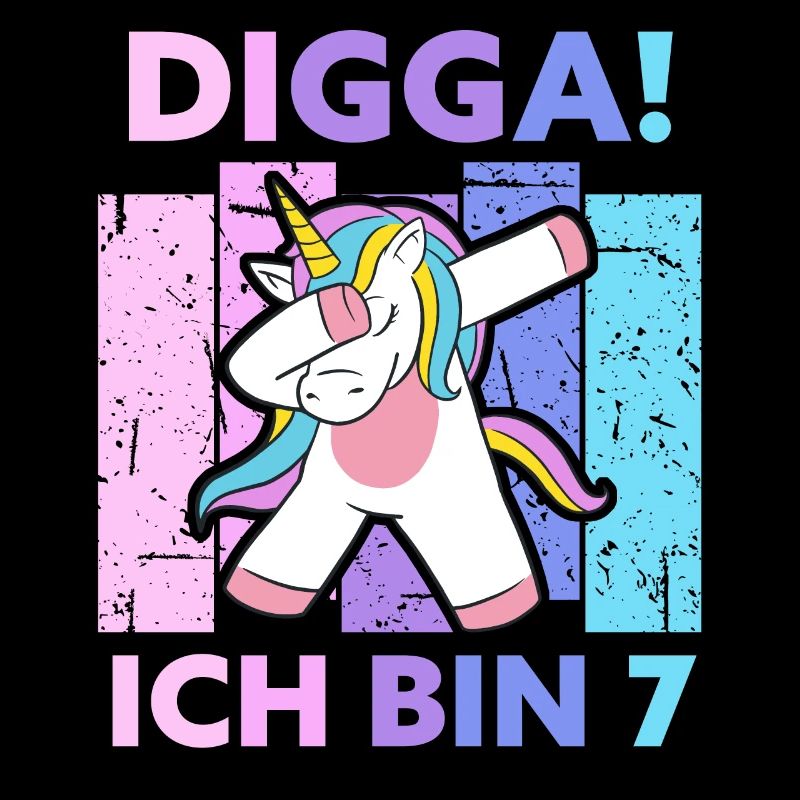 7. Geburtstag Geschenk 7 Jahre Einhorn Sieben
