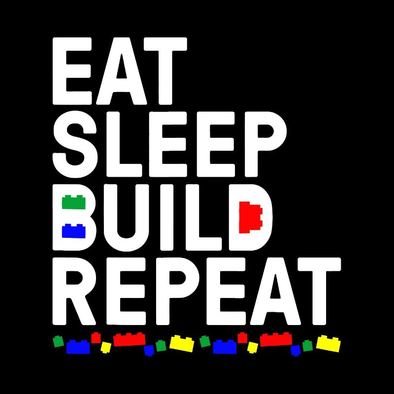 Funny Eat Sleep Build Gift Cool Blocks Building