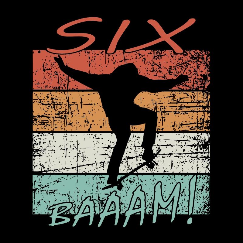 Skateboard 6th Birthday Skater 6 Years Gift