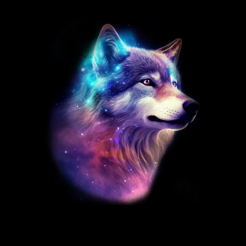 Wolf Galaxie Weltraum Grafik Wolf Lover