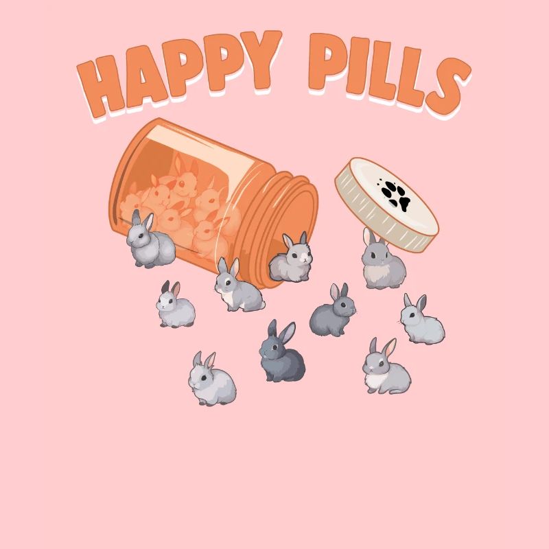 Happy Pills Netherland Dwarf Bunny Funny Rabbit