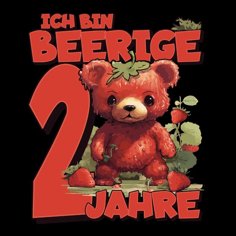 2. Geburtstag Jahre Kindergeburtstag - Erdbeer Bär
