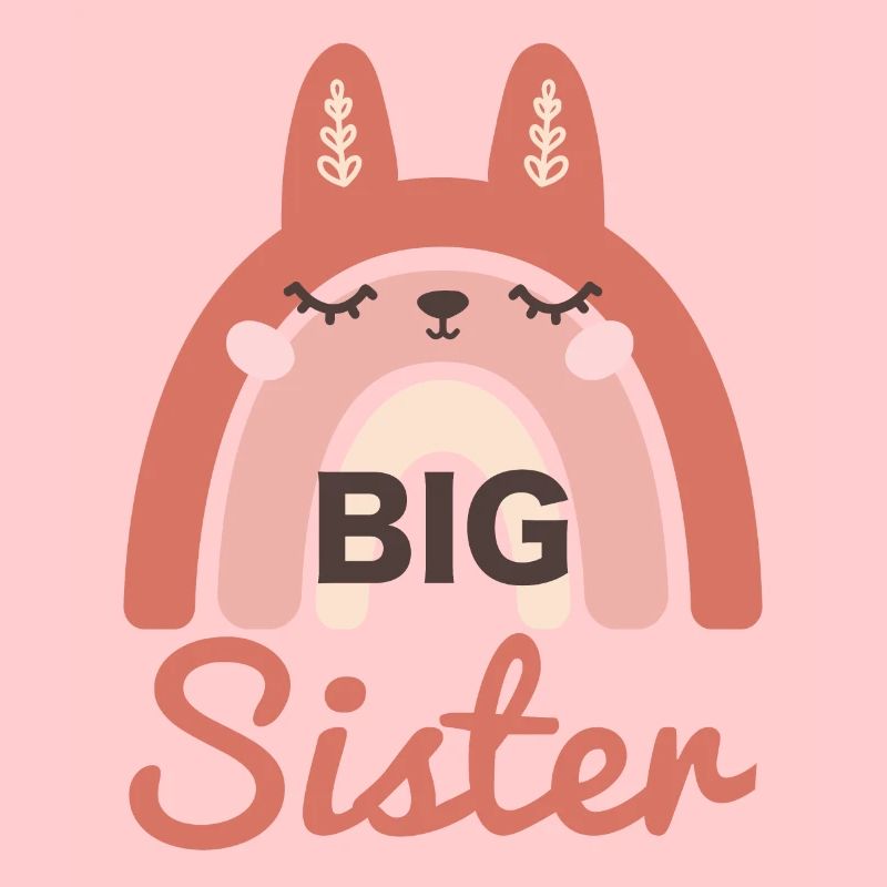 Grosse Schwester Regenbogen Hase