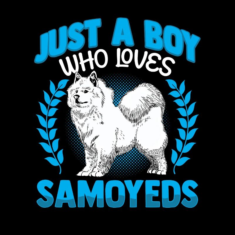 Junge der Samojede liebt Samojedenspitz