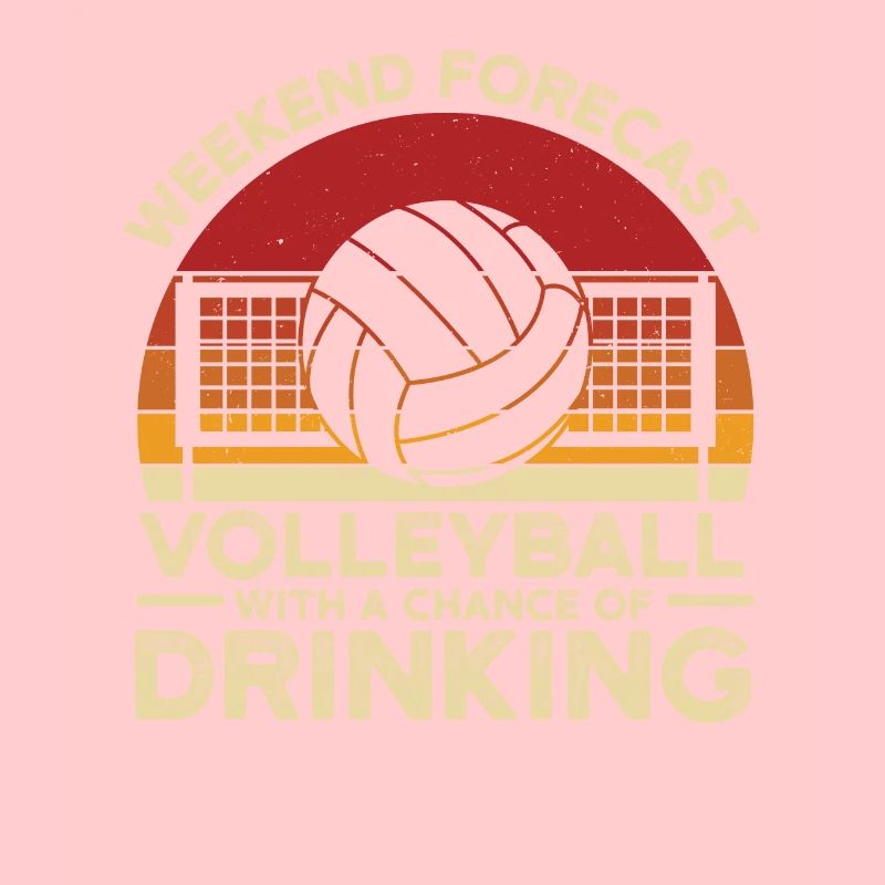 Drôle de prévisions de week-end Volleyball Retro Setter Vin