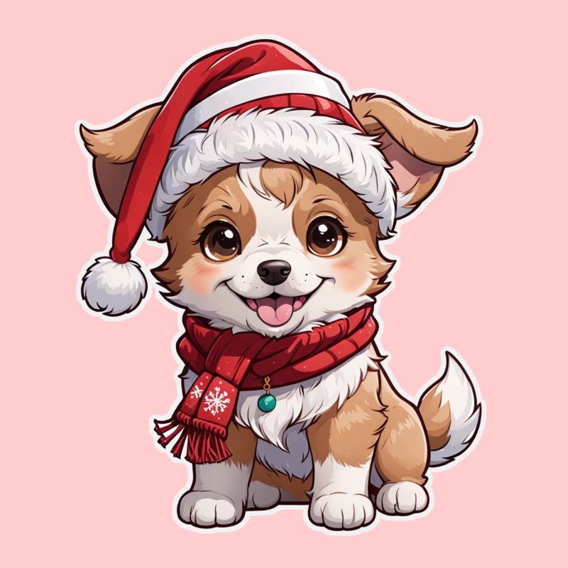 chien avec bonnet de noel