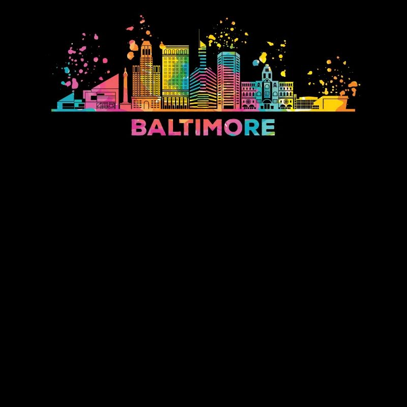 Baltimorean Aquarelle Skyline Baltimore