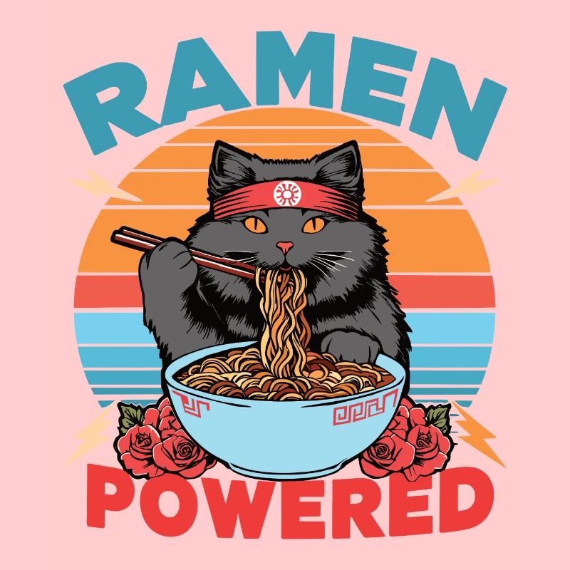 Ramen Powered Cat , bunt