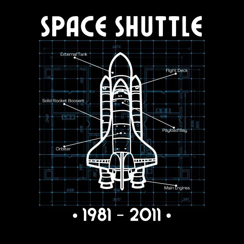 Space Shuttle Rakete Blaupause Weltall Astronaut