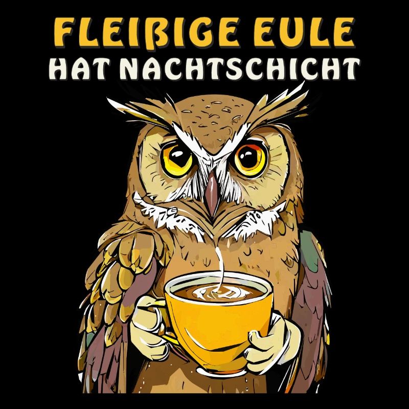 FLEISSIGE EULE HAT NACHTSCHICHT