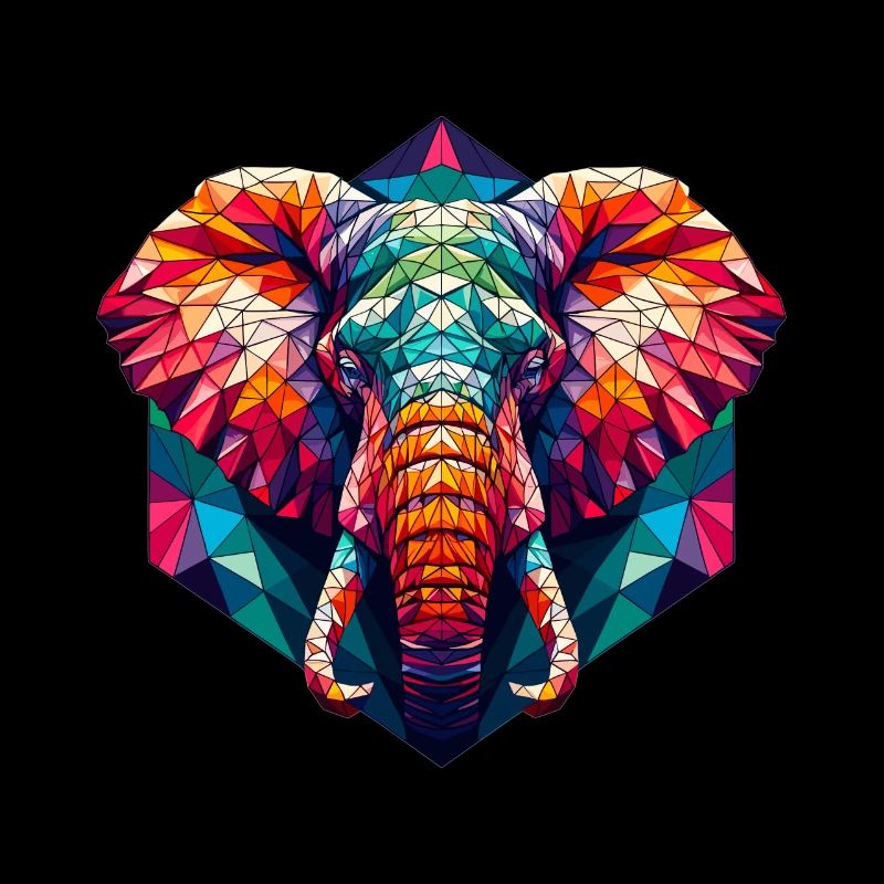 Elephant in polygon illustration