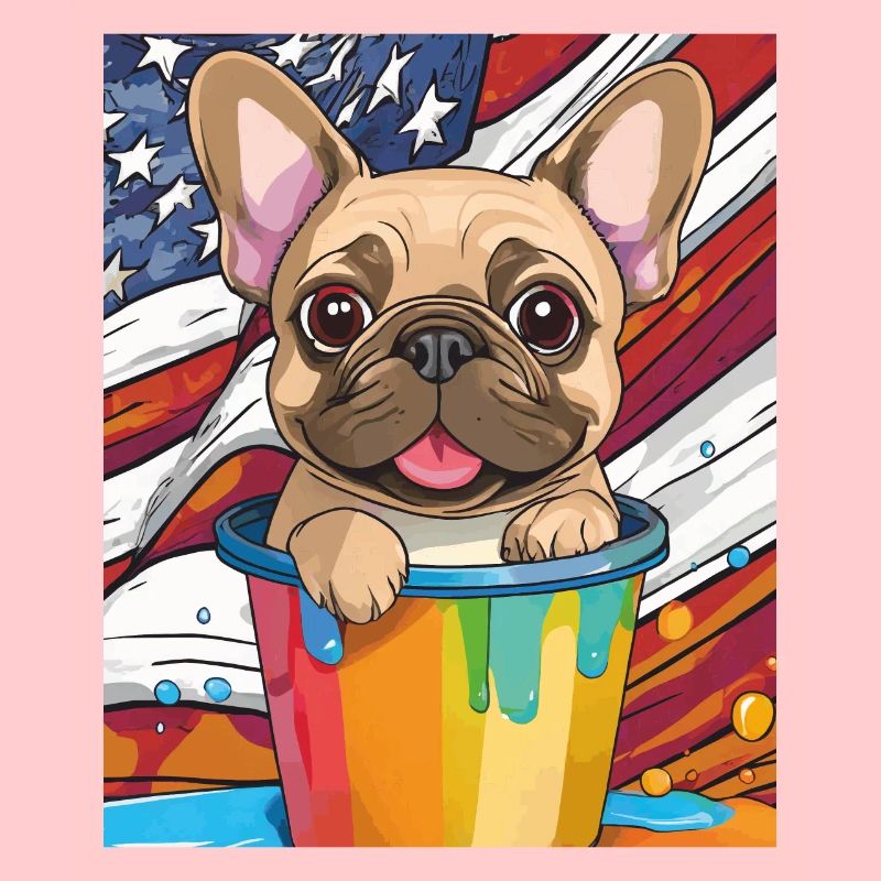 FRENCHIE US FLAGGE FARBTOPF