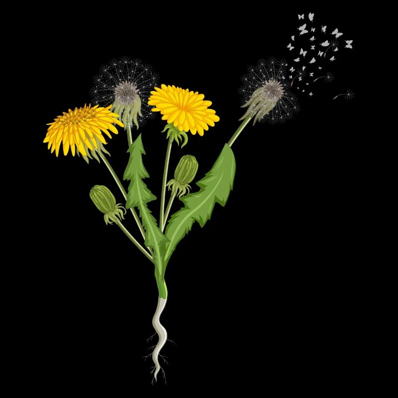 Löwenzahn Pusteblumen Schmetterlinge