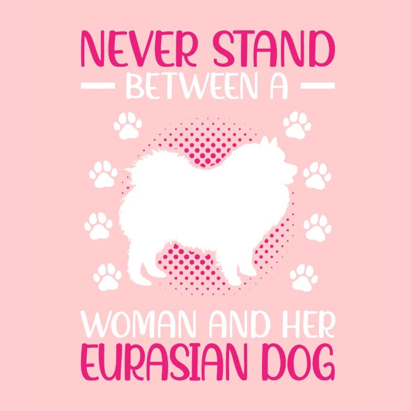 Frau und ihr Eurasier Eurasian Spitz