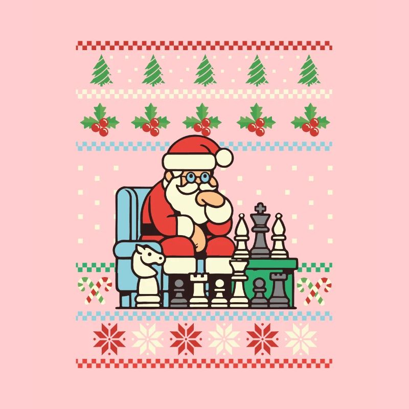 Père Noël jouant aux échecs Noël