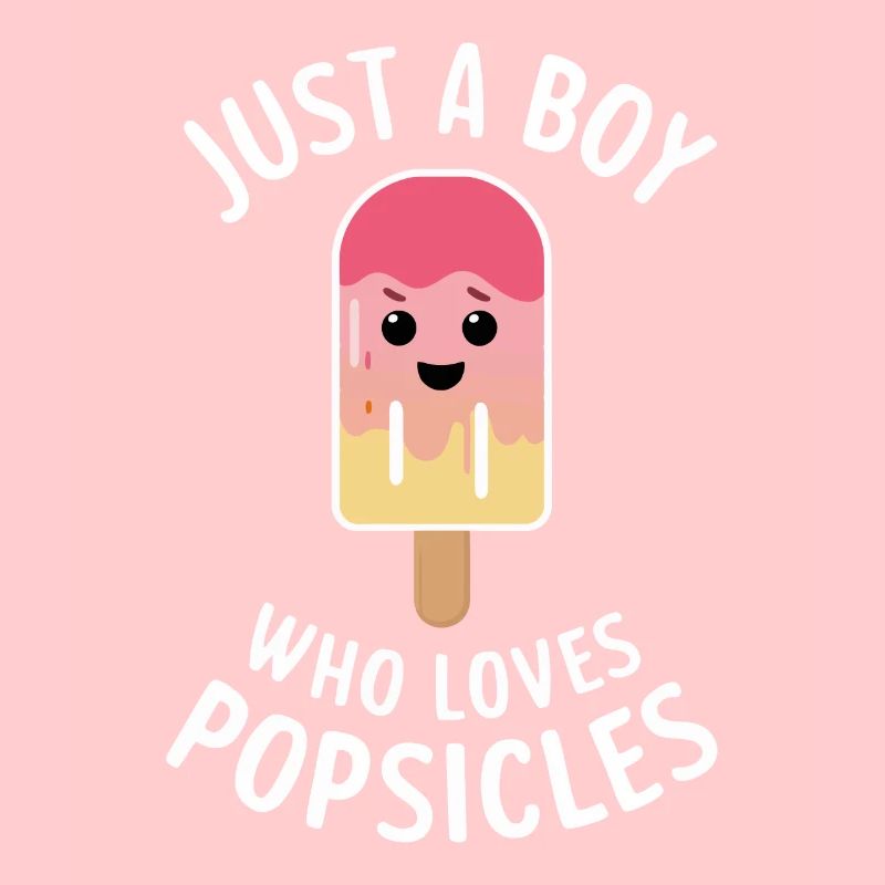 Nur ein Junge, der Eis am Stiel liebt Funny Ice