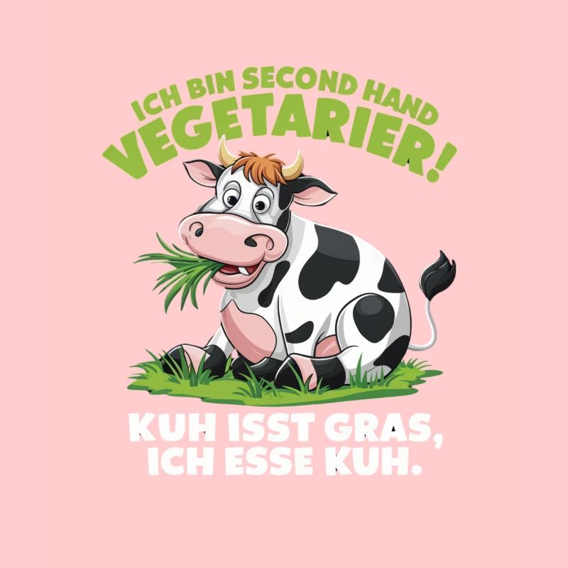 Ich Bin Second Hand Vegetarier Kuh Isst Gras Ich