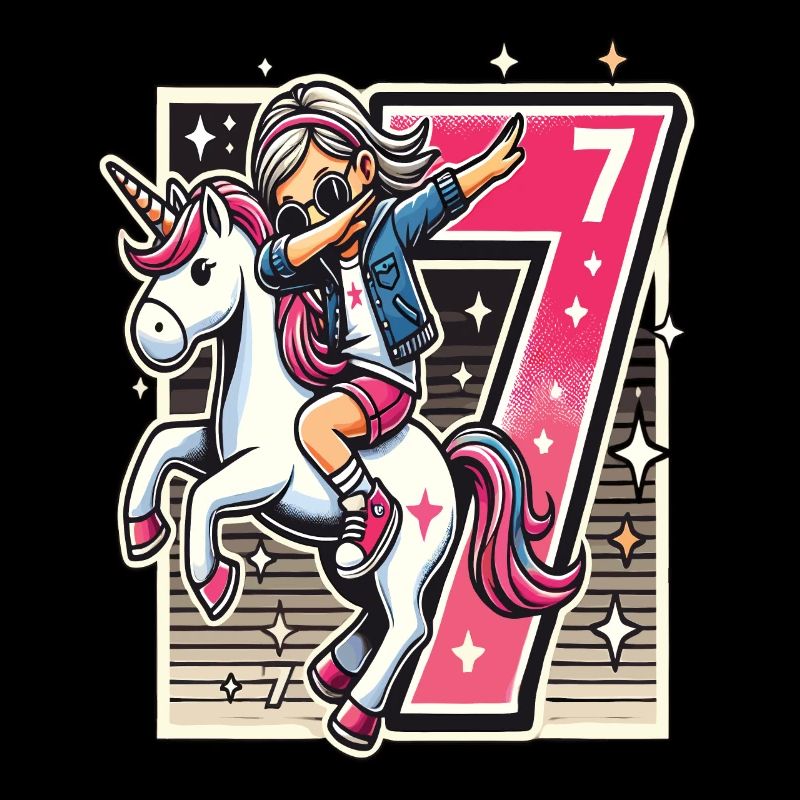 Birthday 7 Years Unicorn Dab