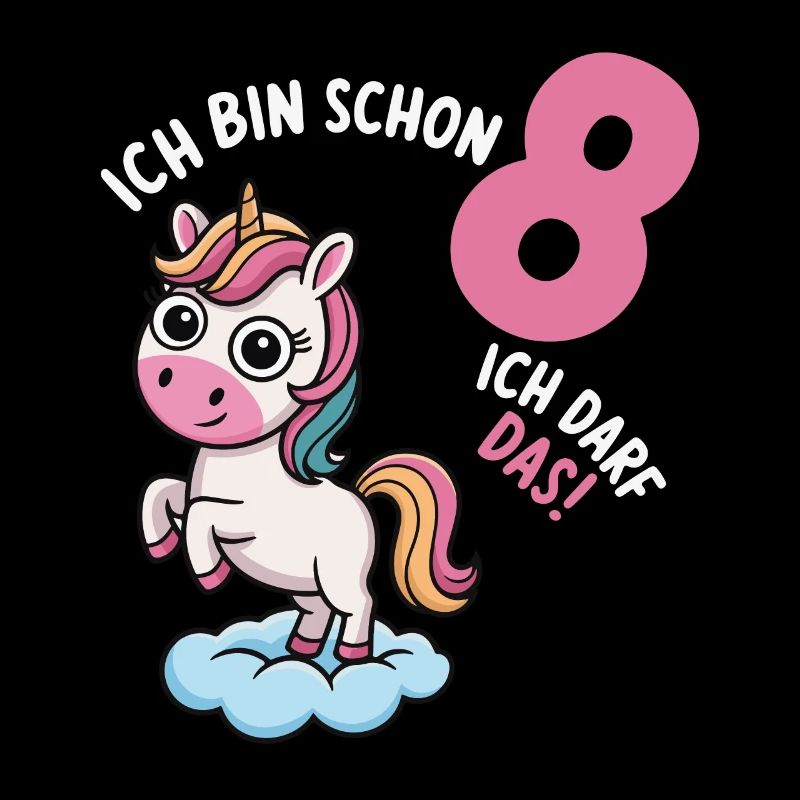 Ich bin schon ACHT! 8. Geburtstag Einhorn Geschenk
