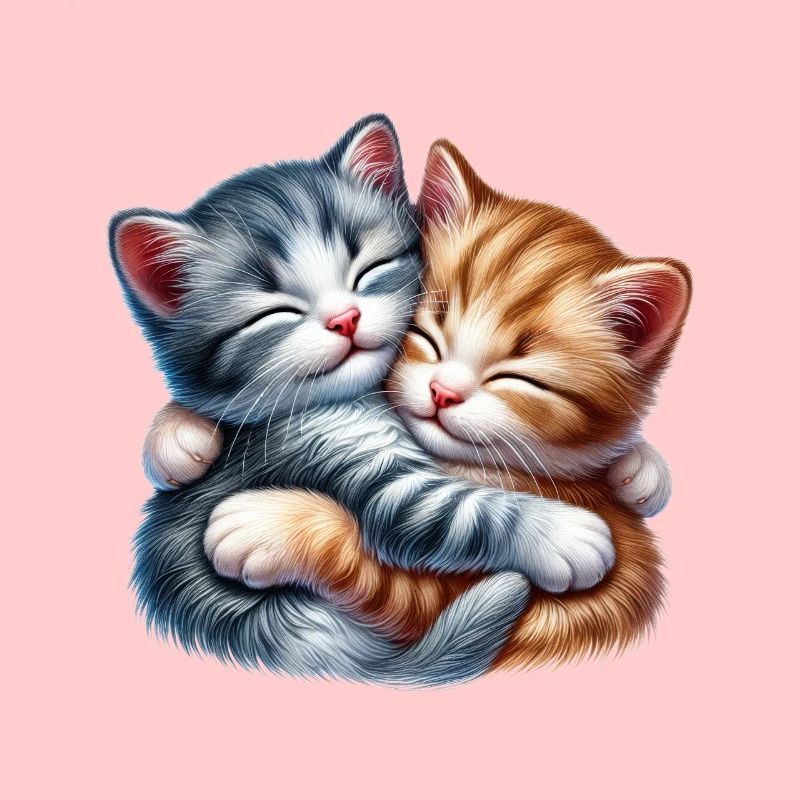 Deux chatons câlins dans une étreinte affectueuse