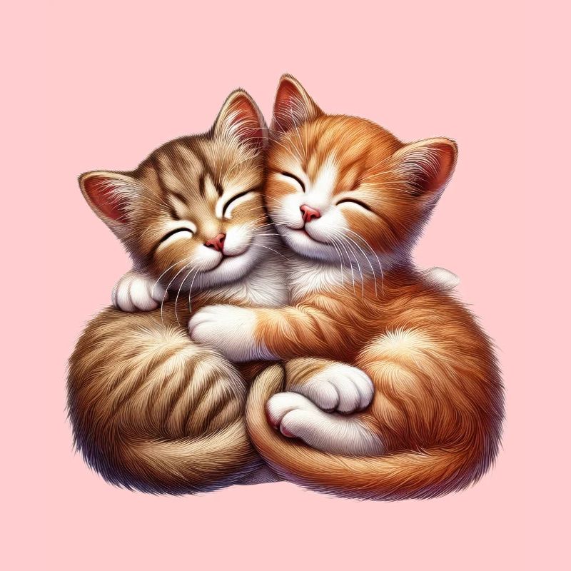 Deux chatons câlins dans une étreinte affectueuse