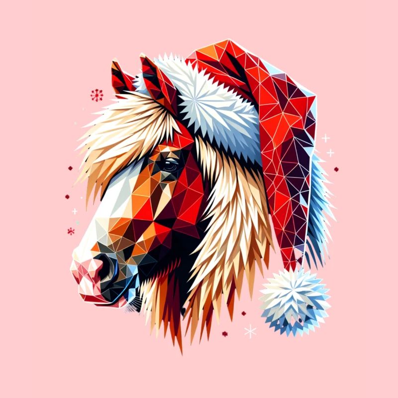 Original Polygone Art Haflinger Cheval Noël