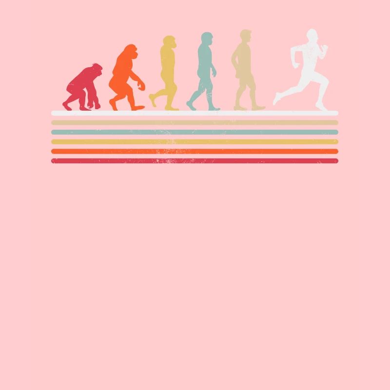 Laufen Evolution Retro Läufer Marathonläufer Lustig