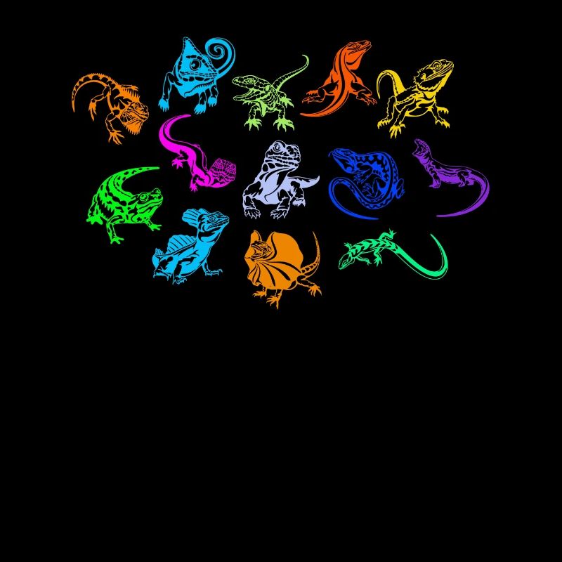 Colorful Reptile Collection Chameleon Lizard Geckos