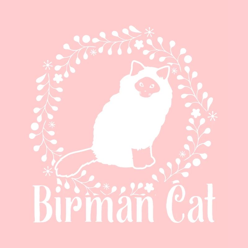 Birman Cat Floral Pattern