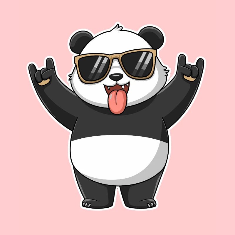 Cooler Rock Panda Mit Sonnenbrille Und Spaßigem