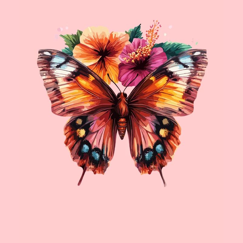 Bunter Schmetterling mit Blumen