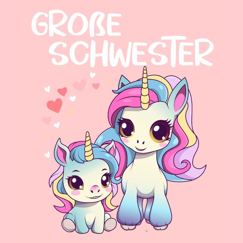 Große Schwester Einhorn Regenbogen Geschenk Geburt