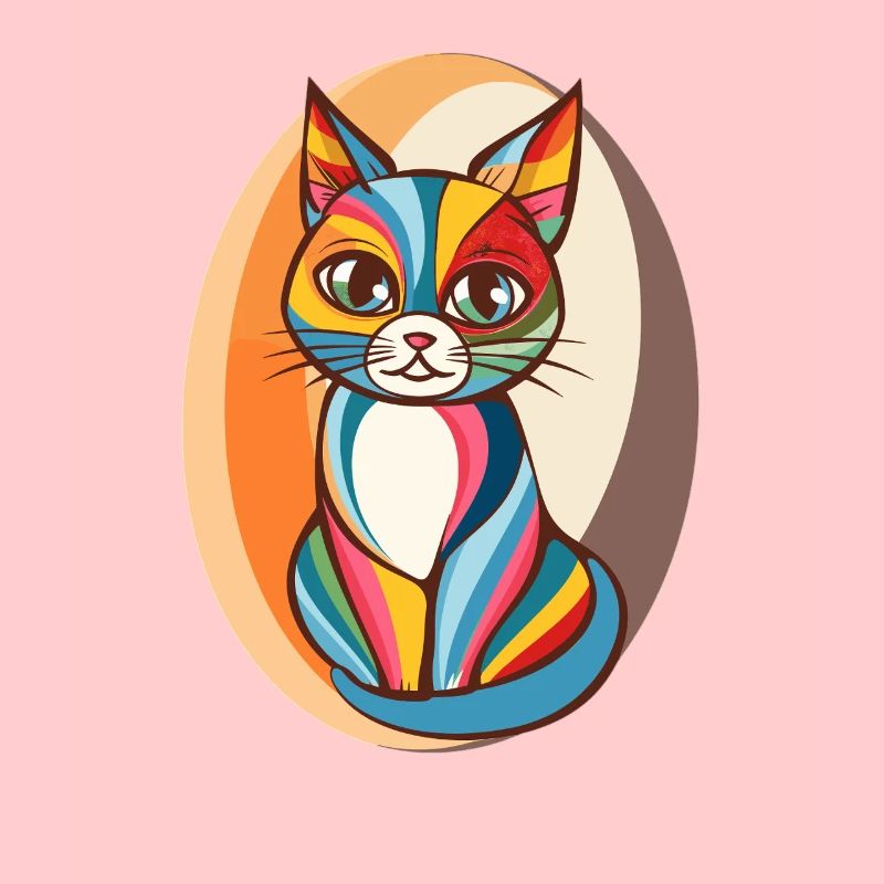 Chat Pop Art coloré