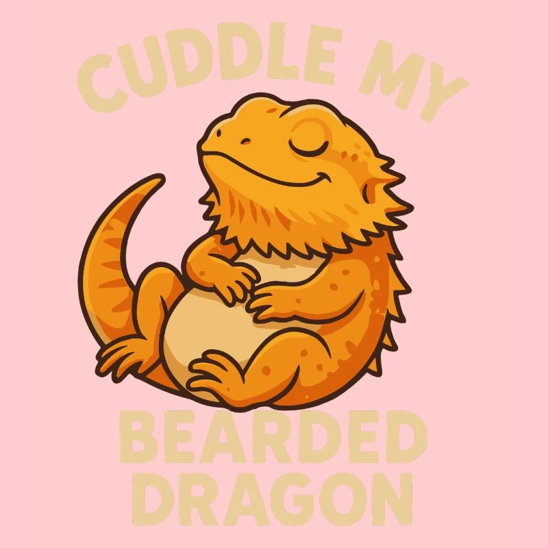 Cuddle with bearded dragon motif