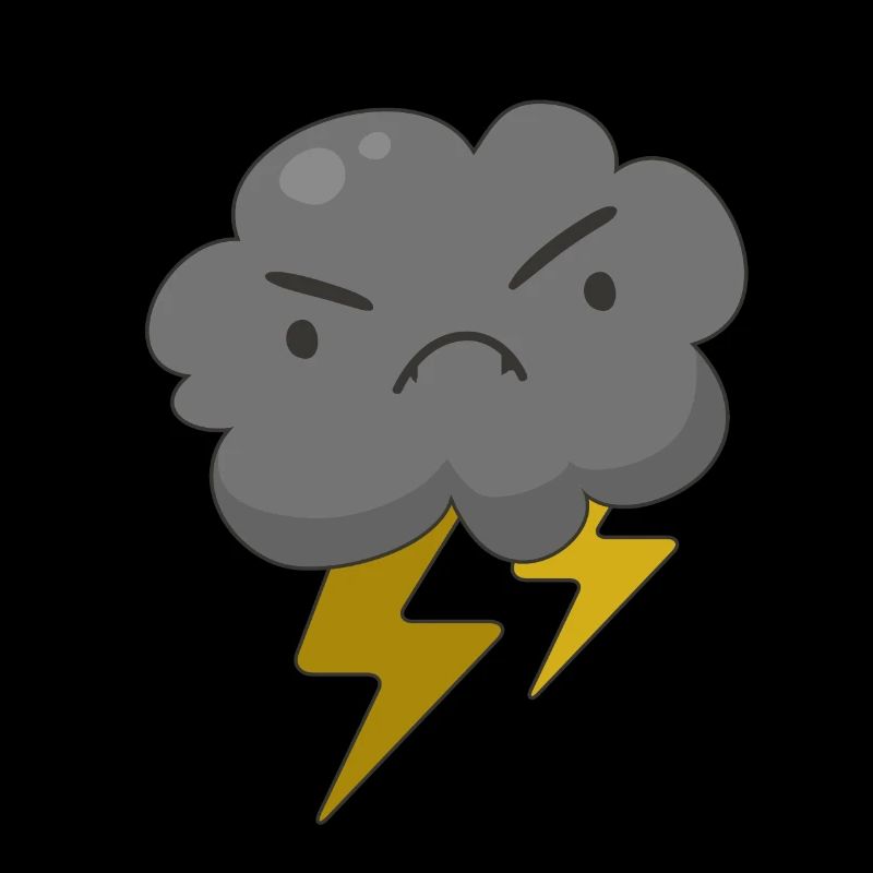 Angry Cloud With Lightning Thunderstorm Weather