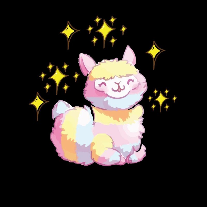 Regenbogen Alpaka Lama Sterne ,Geschenkidee