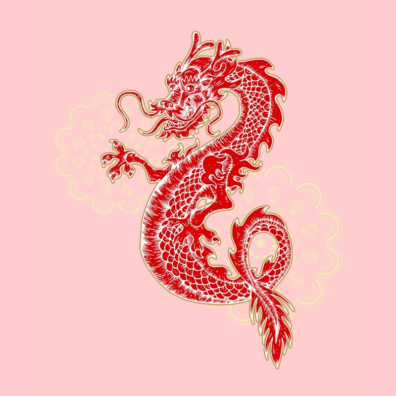 Chinesischer Drachen mit Mandala Geschenk