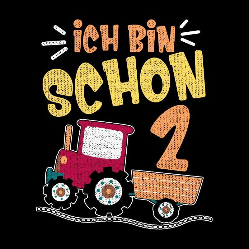 Ich bin schon 2 ich bin zwei 2. Geburtstag Traktor