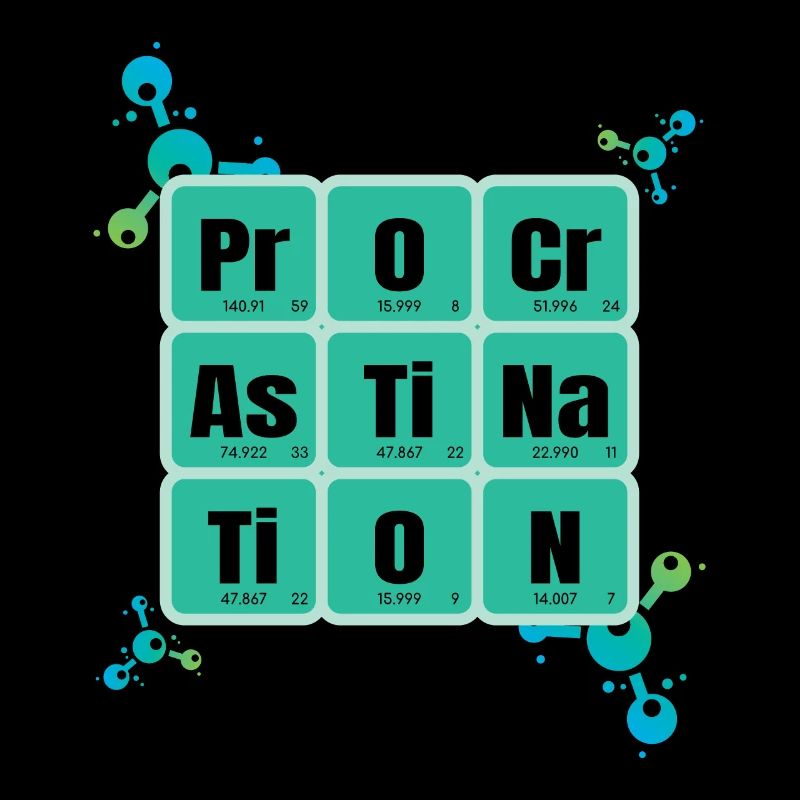 Procrastination Periodic Table Of Elements Design