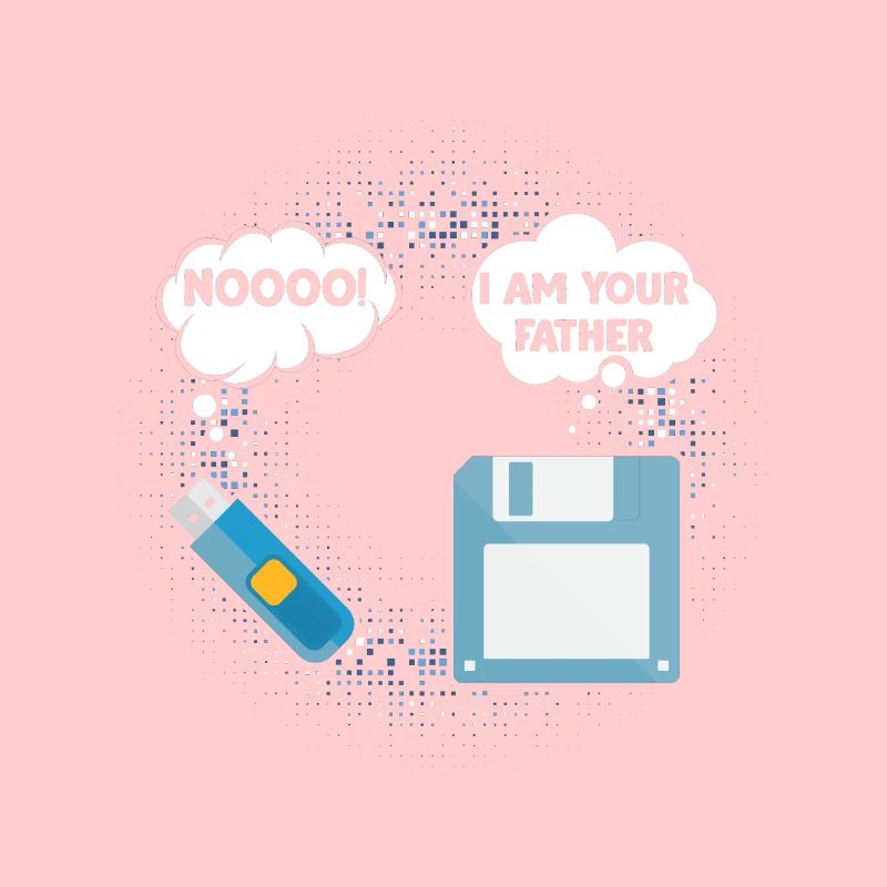 Floppy disk USB flash drive father computer