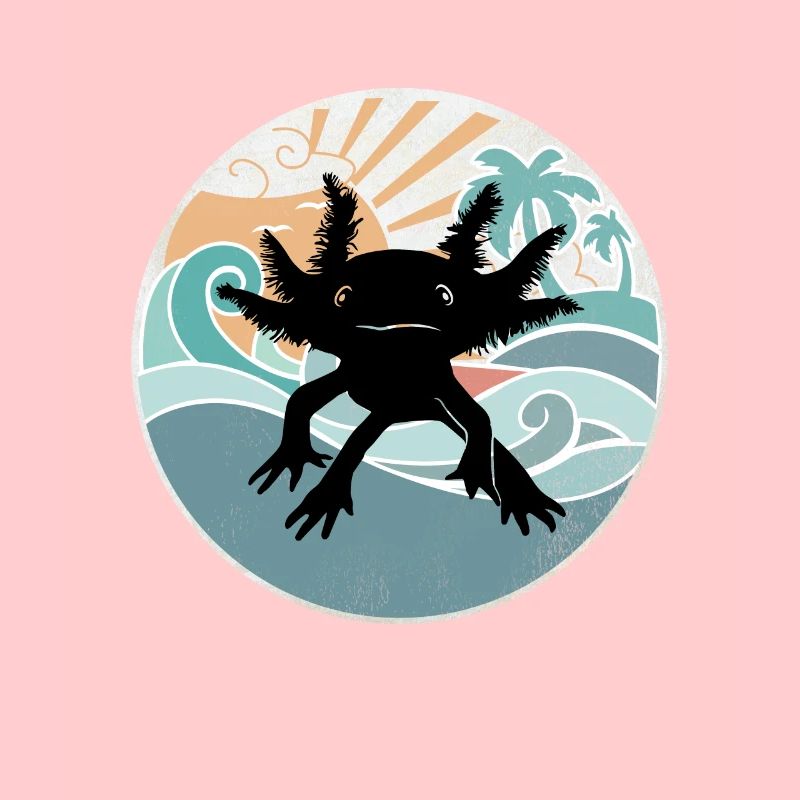 Axolotl Retro Beach Design Drôle