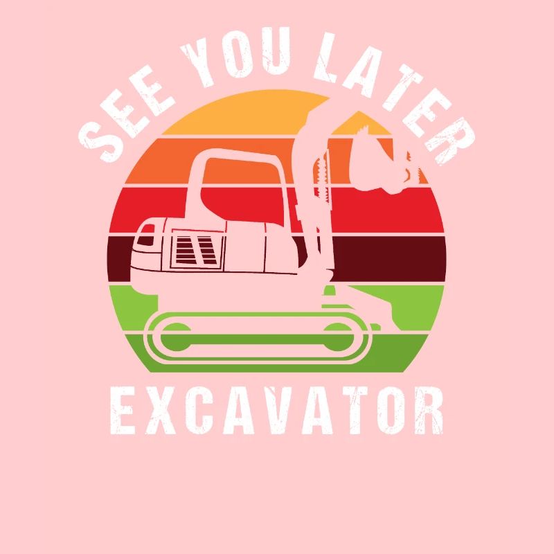 Bagger Baggerfahrer Minibagger Retro Geschenkidee