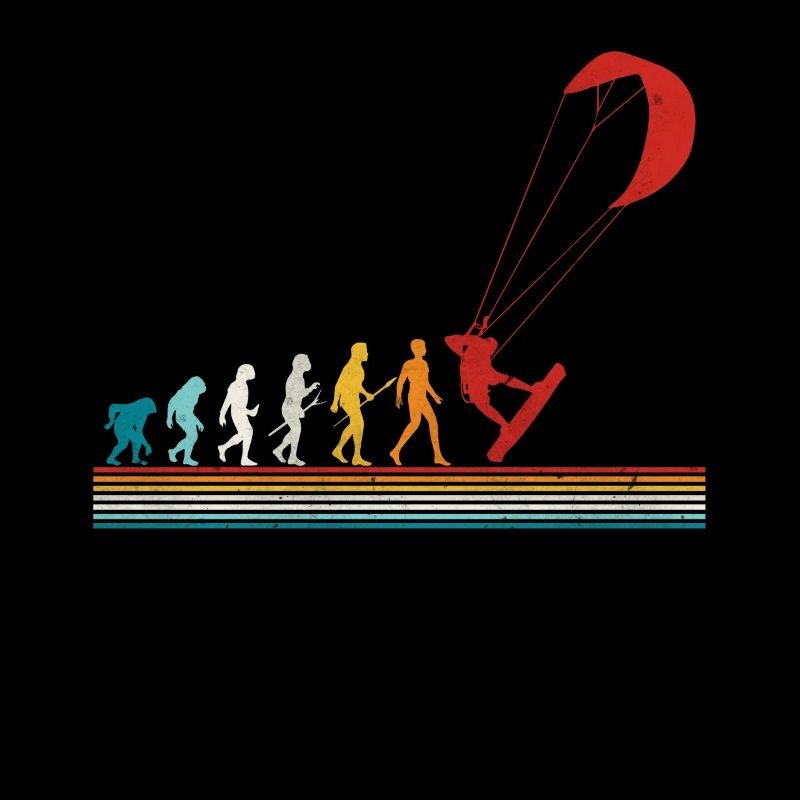 Retro Evolution Kite Surfing Funny Kite Boarding